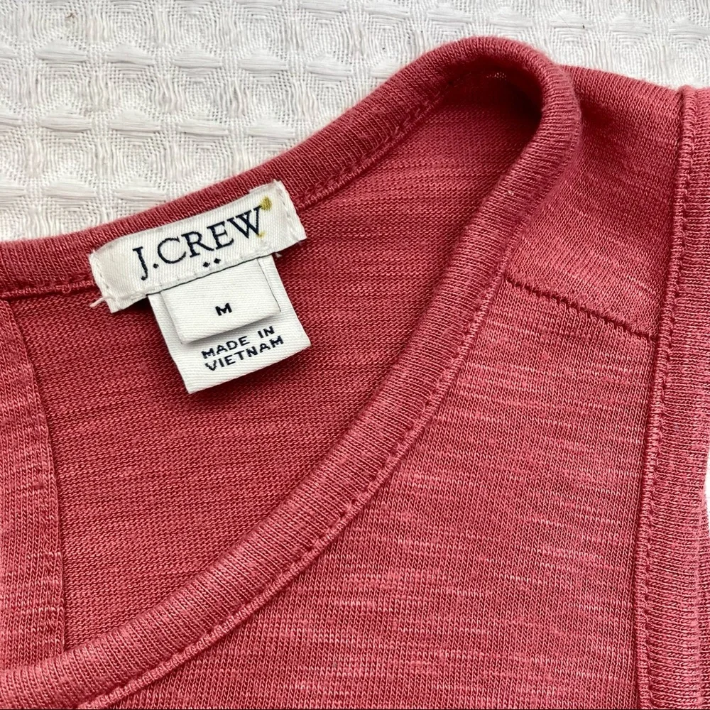 J Crew Tiered Keyhole Tunic Tank Top Rose Deep Pink Womens Medium